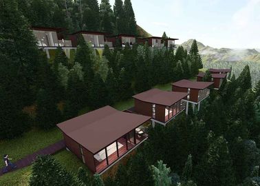 Lofty Luxury Prefab House 50m2 Nhà chống cháy Eco Modular cho đỉnh / cao nguyên