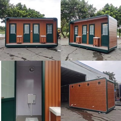 Nhà vệ sinh đa người ngoài trời di động được chế tạo sẵn với điện và hệ thống ống nước và cách nhiệt